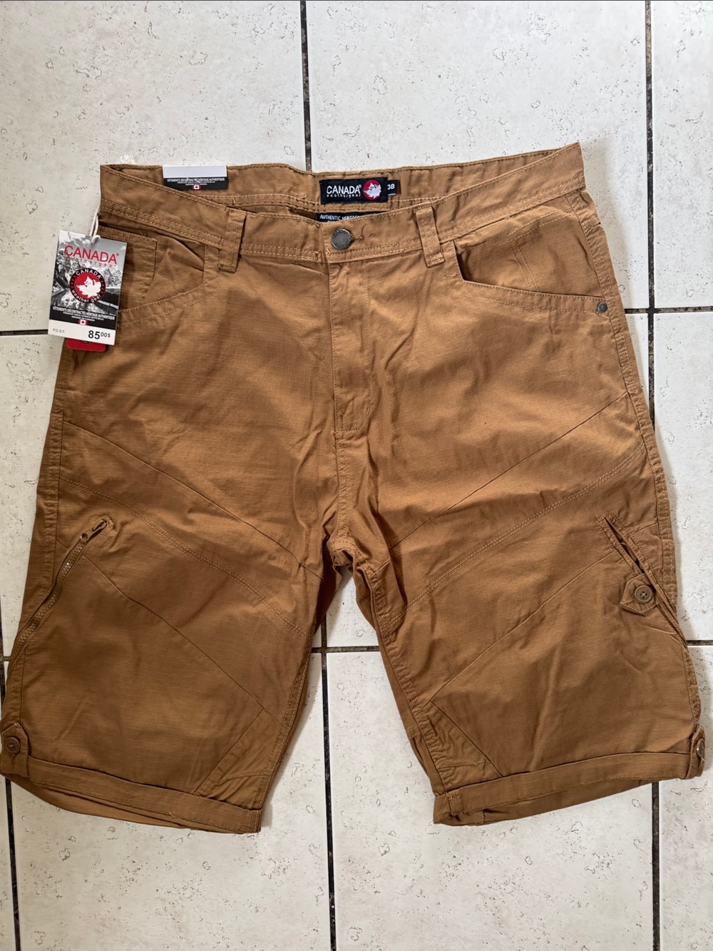 Canada Weather Gear New Men's Tan Cargo Shorts